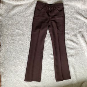 Vintage Levi’s brown polyester pants. 28 waist 31 length. Straight leg. EUC!